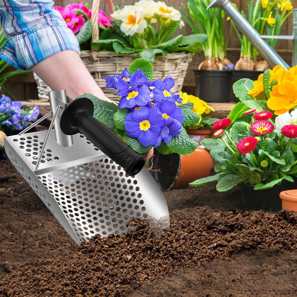 Hot Sell Metal Hunter Sand Scoop Rustproof Stainless Steel Construction with Reinforced Sieve & Optional Ergonomic Grip Handle