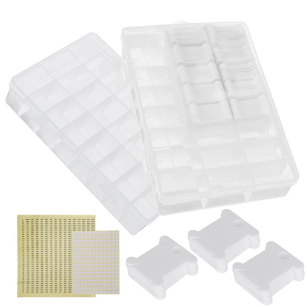 150Pcs Sewing Floss Bobbins Winding Plate Stitch Organizer Set Embroidery Supplies