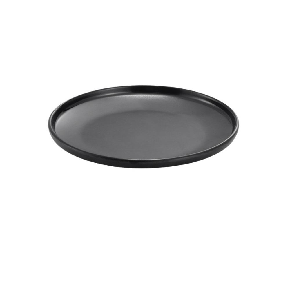 Western Style Beef Flat Plate Black Dinner Plate Cooking Dishes Melamine Plate  Hotel