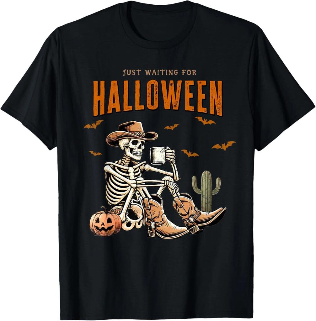 Skeleton spooky vibe summer funny just waiting for Halloween Gift Unisex T-Shirt