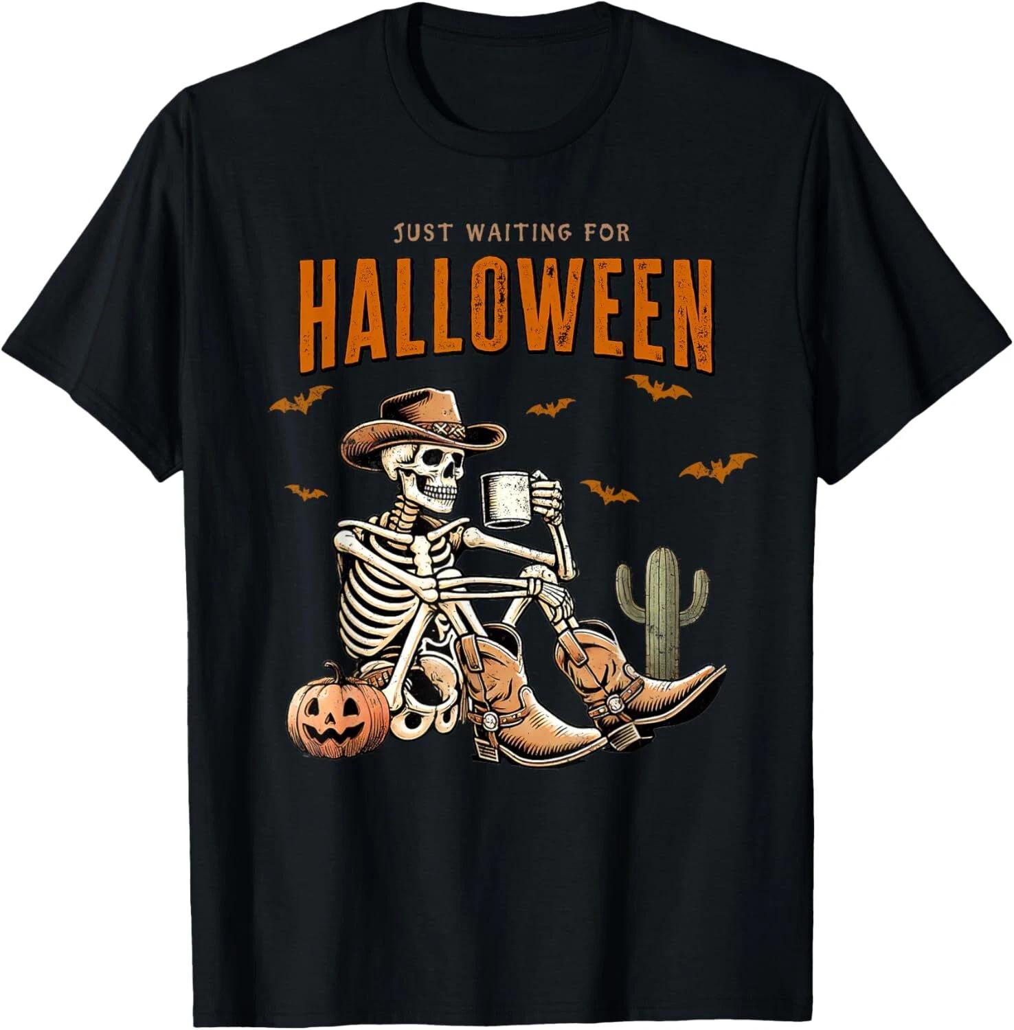 Skeleton spooky vibe summer funny just waiting for Halloween Gift Unisex T-Shirt M