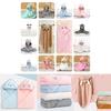 Adorable Embroidered Coral Fleece Cloak Cozy Hooded Animal Infant Wrap