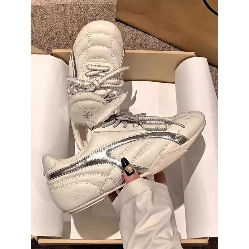 

Кожаные женские новые весенние женские туфли ретро на плоской подошве шлепанцы повседневные спортивные белые туфли 35