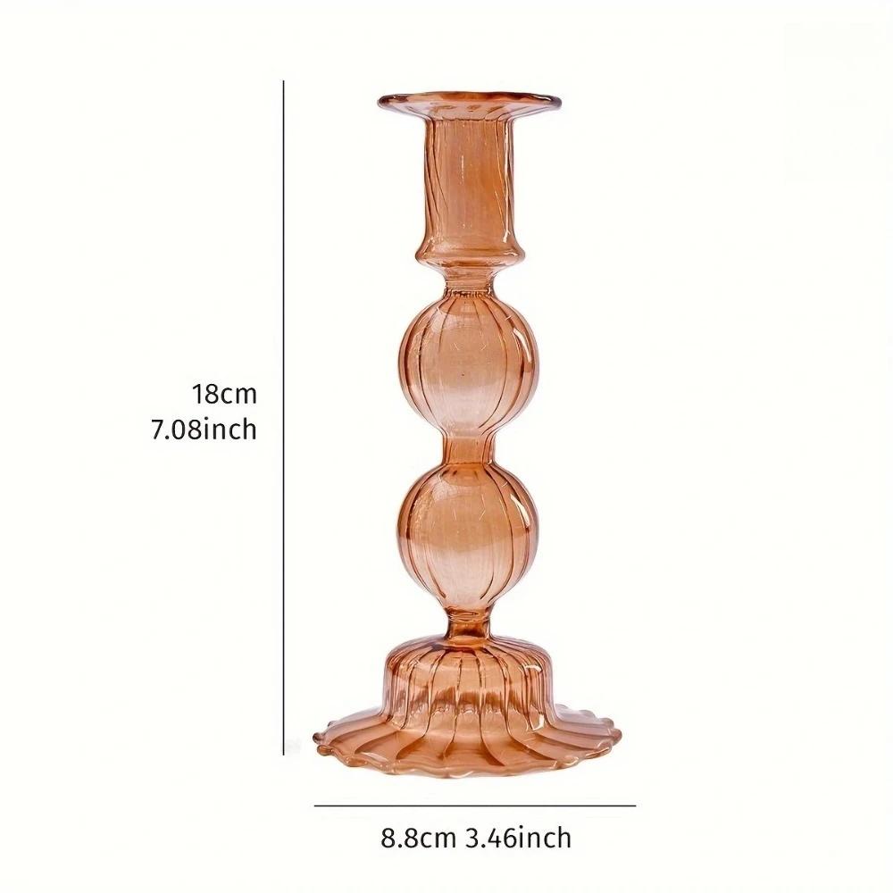 Creative Nordic Glass Candle Holders Romantic Colored Candlestick for Birthday Wedding Room Home Desktop Decoration Party Gift