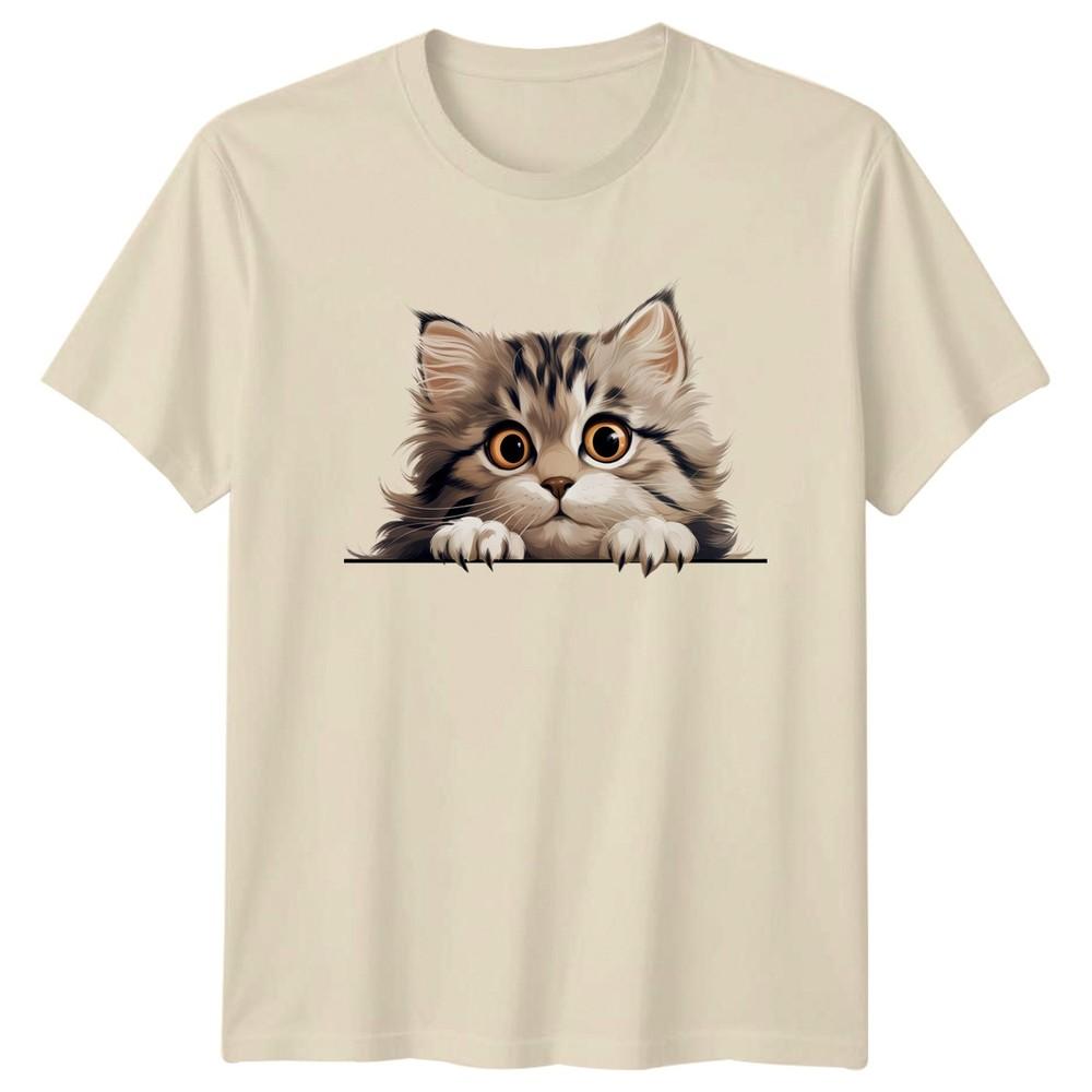 Cute Peeking Kitten Cat Lover TShirt Pet Owner Gift For Him And Her