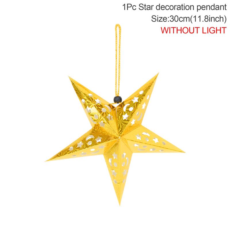 Hollow Star Hanging Pendant Eid Mubarak Ramadan Kareem Decoration Lantern 2025 Islamic Muslim Party Supplies Christmas Birthday