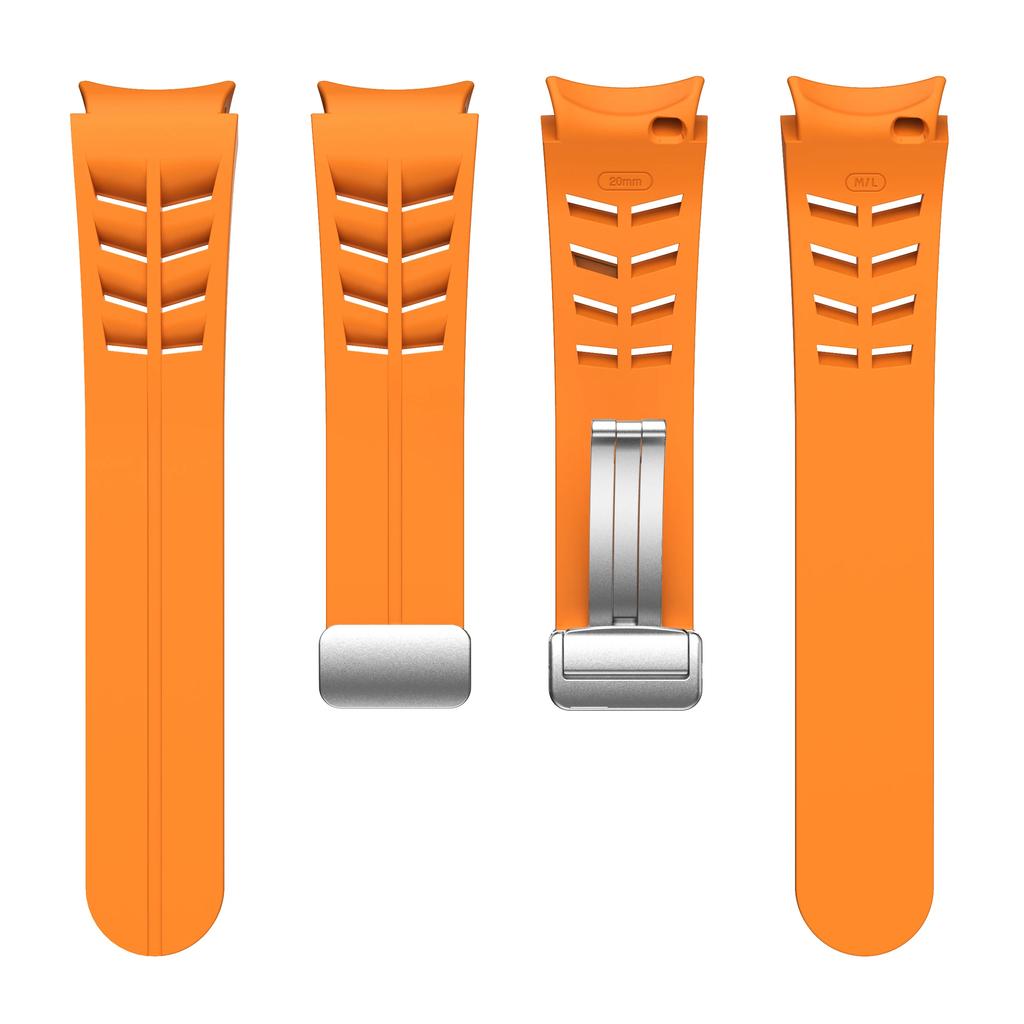 Sport Silikonarmband för Samsung Galaxy Watch 7 6 4 44mm 40mm Magnetiskt Knapparmband för Galaxy Watch 6 Classic 43 47mm watch 5 Pro 45mm Armband