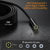 Neoteck Fiberscope Endoscope 5m 8 LED Industrial Snake IP67 Compatible with Air and Industrial Japanese Instruction Manual Camera, 1920P, Cable,