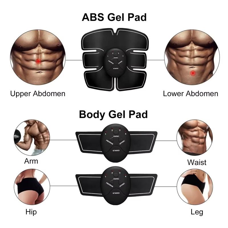 Stimolatore Muscolare EMS Wireless ABS Allenatore Muscoli Addominali Tonificante Fitness Corpo Patch Modellante Allenatore Dimagrante Unisex