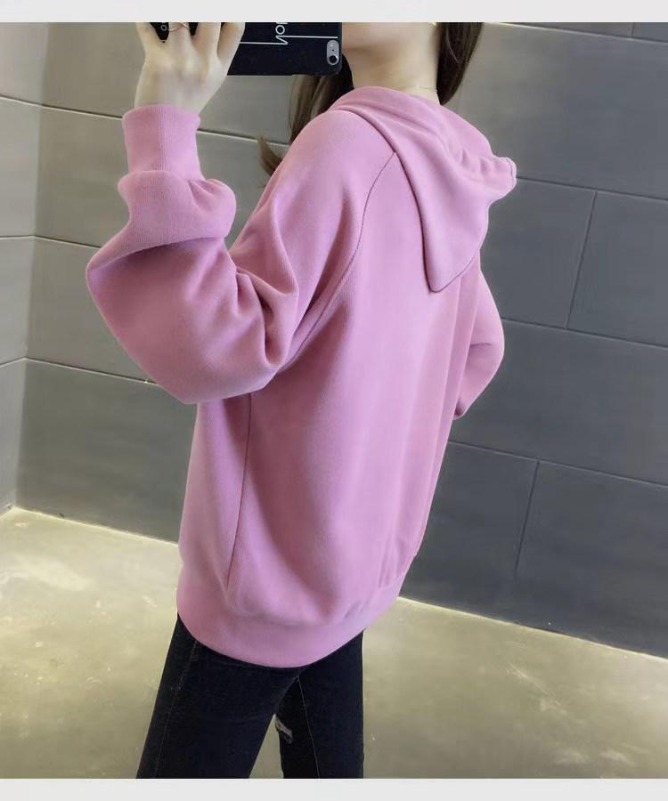 Korean Style 2026 Spring Autumn Loose Pullover Hoodie for Women - Trendy College Sweatshirt