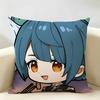 Xingqiu Genshin Impact Cushion Cover Natural Linen Organic Fabric DoubleSided Printing Room Sofa Decor Pillow Case