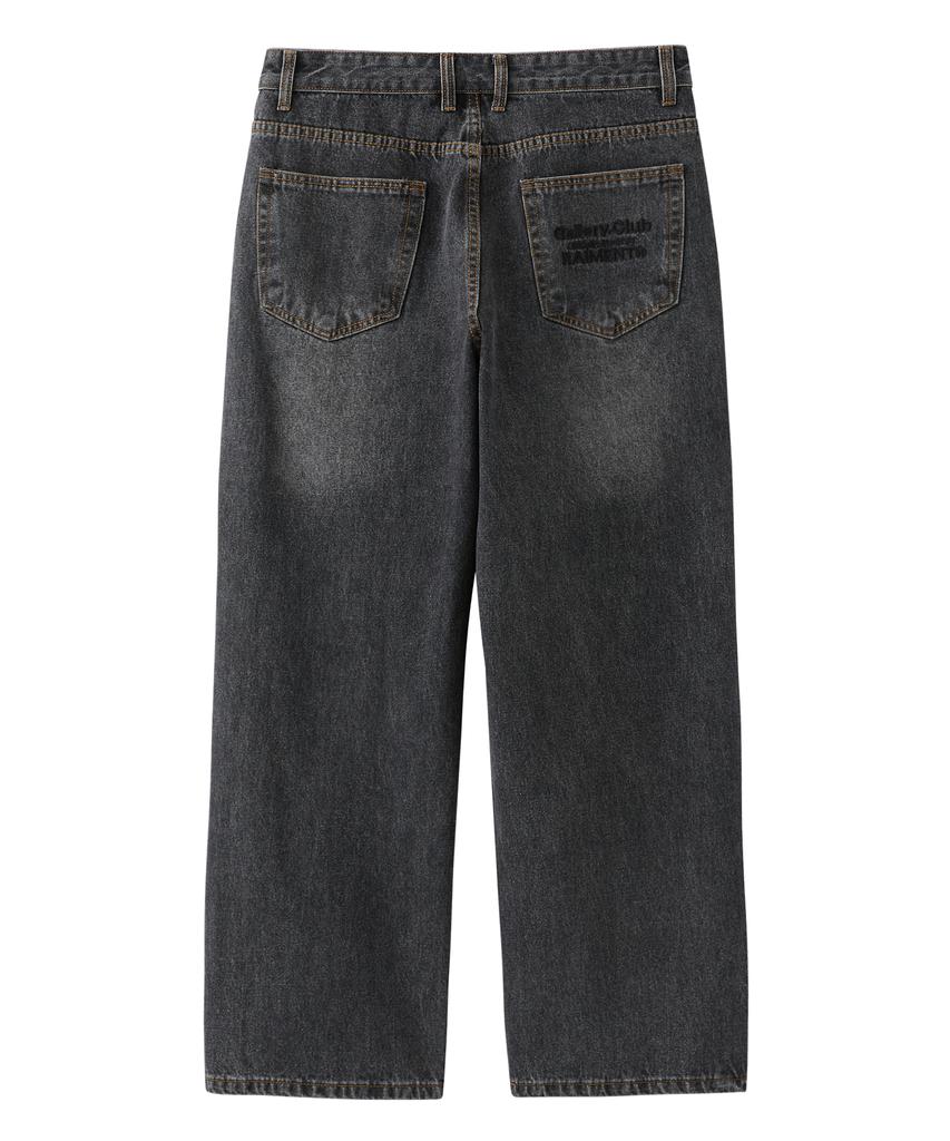 RAIMENT All Season Sand Washed Wide Denim Pants_Black Denim