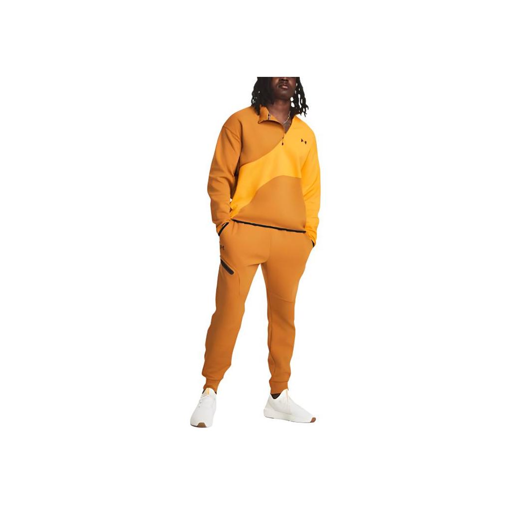 Under Armour Unstoppable Color Block Spliced Stand Collar Sports Sweatshirt Men Sweatshirt Formula-Orange 1379813-801