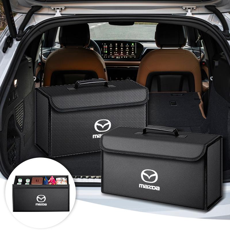 2025 Hot Car Trunk Organizer Bin Leather Storage Box Toolbox Auto Accessories For Mazda 2 3 6 5 Atenza CX3 CX5 MX5 CX7 Axela CX3