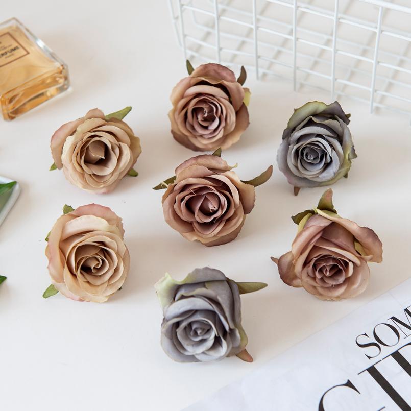 5/10Pcs Artificial Flowers Wall Silk Roses Cheap Diy Gifts Box Valentine's Day Present Home Decor Christmas Wedding Decorative