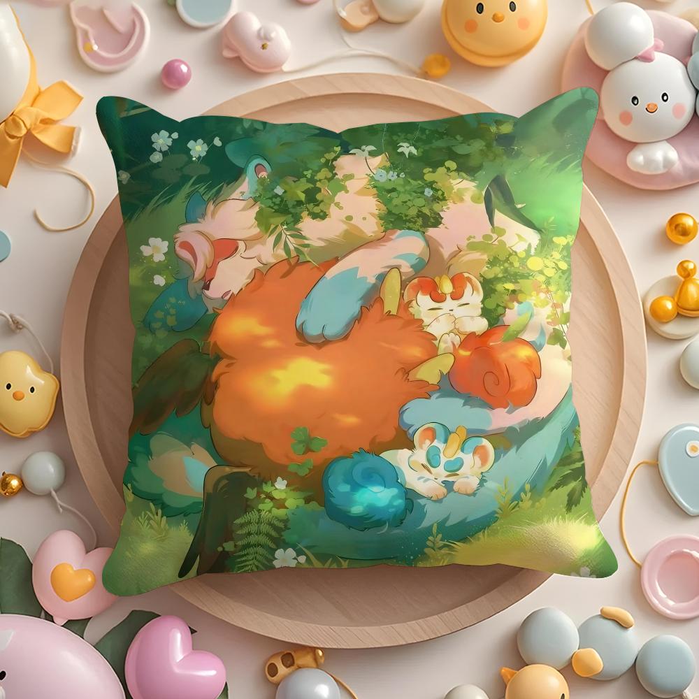 Cute You Shou Yan Cushion Cover Home & Car Multi-Scene Pillow Cover - Reversible, Soft & Durable for Daily Use