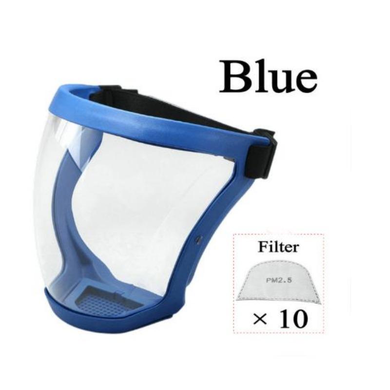 Full Face Mask with Filters Head Wear Goggles Reusable Anti Fog Dustproof Mask Anti-splash Mask HD Safety Glasses