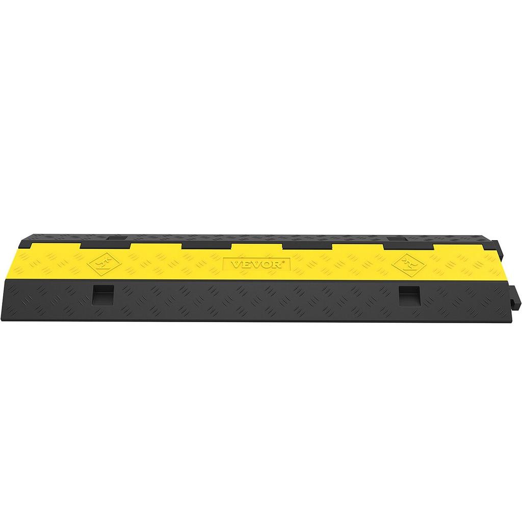Cable Protector Ramp, 4 Packs 2 Channels Speed Bump Hump, Rubber Modular Speed Bump Rated 11000 LBS Load Capacity, Protective Wire Cord Ramp Driveway