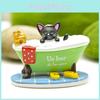 Black Cat Taking A Bath In The Bathtub Resin Ornament For Photography And Gift Use