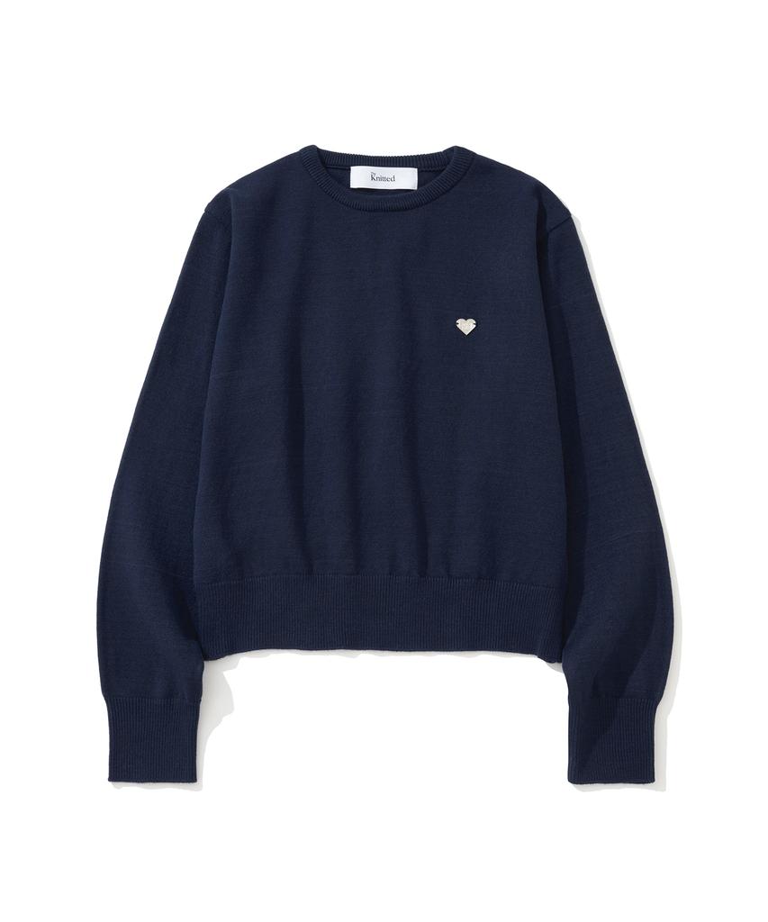 KNITTED (W) Basic Essential Washable Round Knit Navy