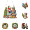 2D Flat Christmas DIY Hanging Diamond Art Kits Diamond Painting Set Diamond Art Acrylic Pendant DIY Home Decor Hanging Charm