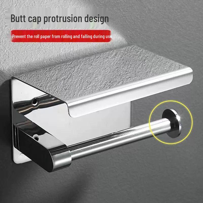 No-Drill Stainless Steel Hotel Toilet Paper Holder 304