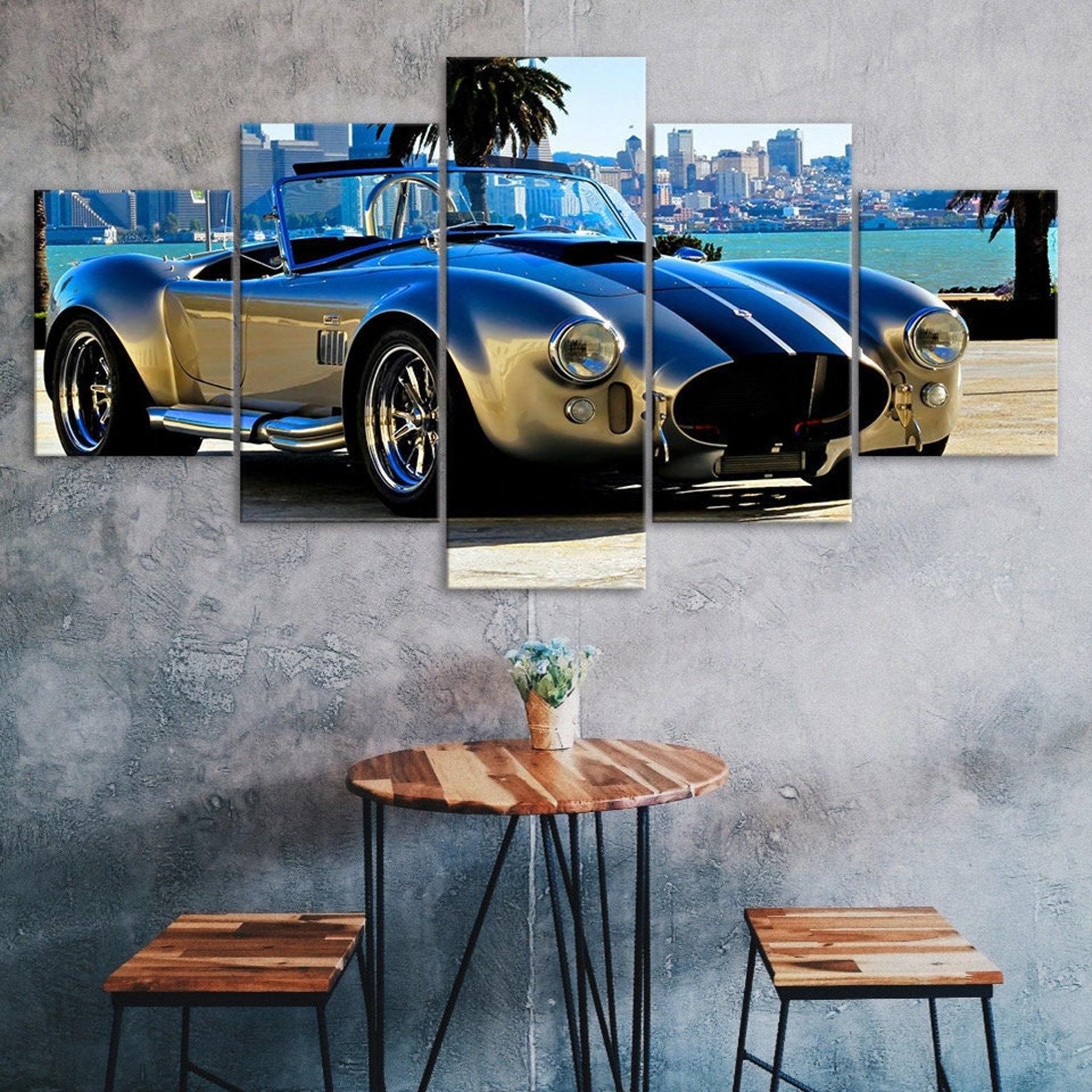 

Old School Car Canvas 5 Piece Five Panel Print Modern Wall Art Poster Picture Home Decor Gift For Him For Her 20X35 20X45 20X55CM