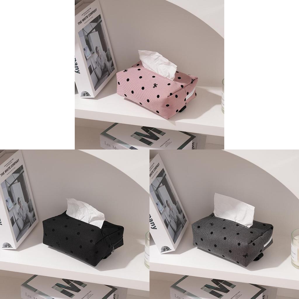 Creative Polka Dot Tissue Box With Polyester Fabric For Home Decor And Office Use