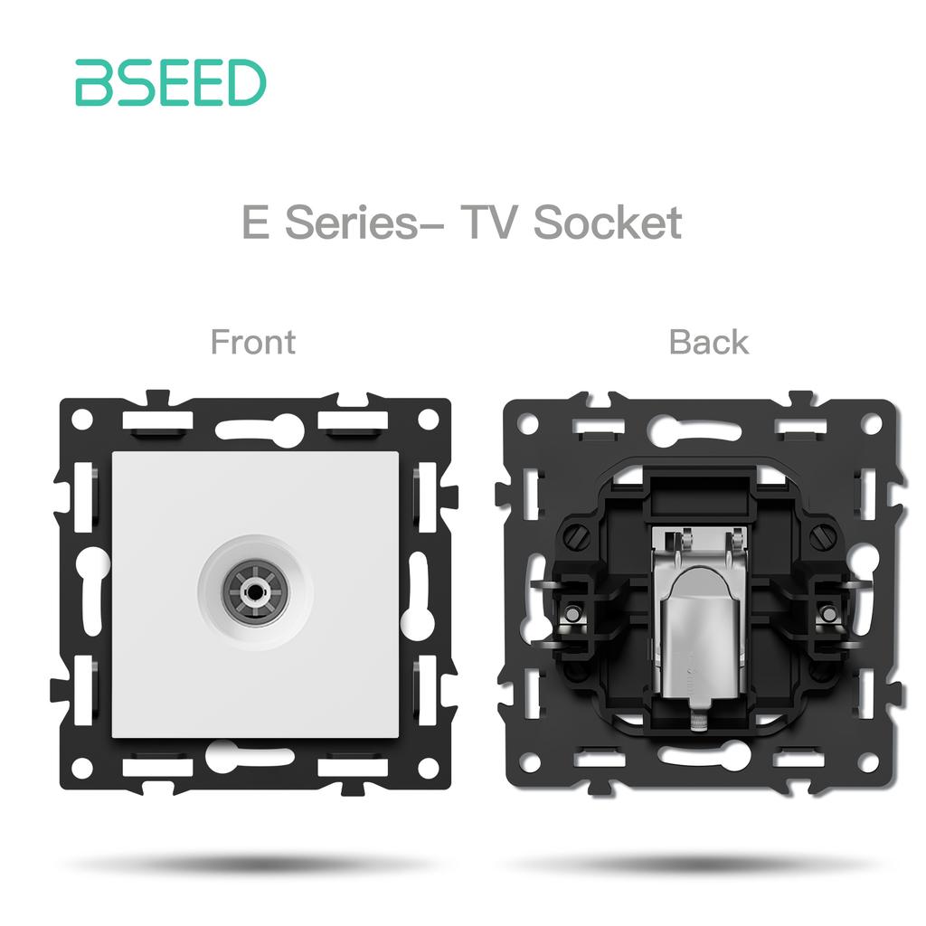 BSEED WIFI Click Switch Module Smart Light Switch Parts White Plastic Frame DIY Combination Wall Sockets USB Charge Key E-Series