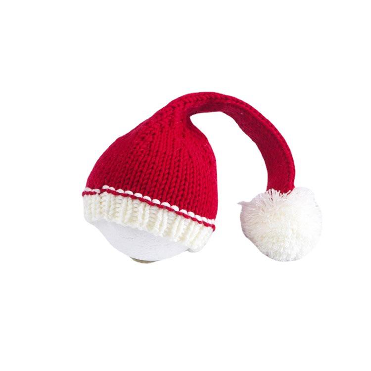 Handgestrickte Neugeborenen-Weihnachtsmütze für Fotoshootings und Vollmond-Requisiten