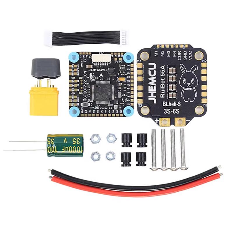 JHEMCU F722 3-6S FPV Drone Flight Controller & ESC Stack