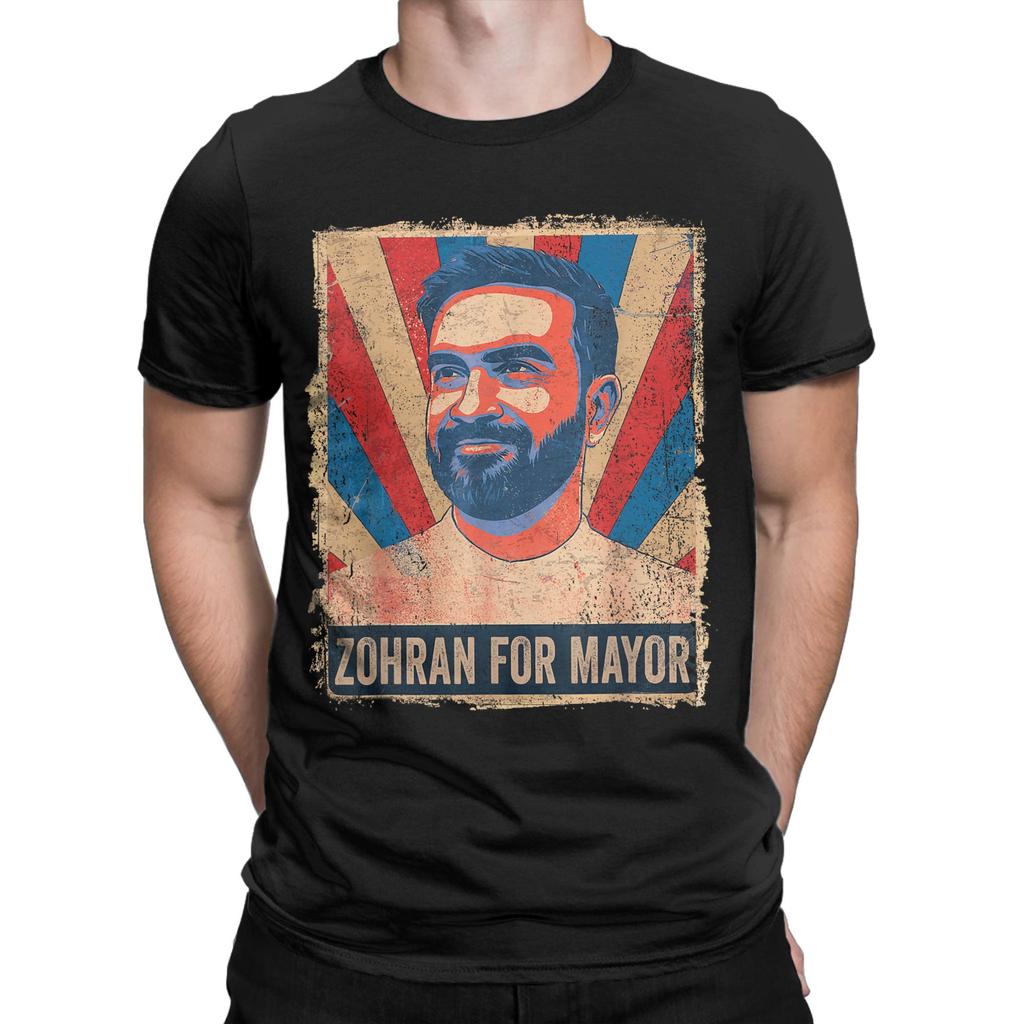 Men's T-Shirt Zohra Mamdani For Mayor Zohran Mamdani T Shirts Harajuku  Summer Tee Shirt Y2K Fun Cotton Clothing Plus Size