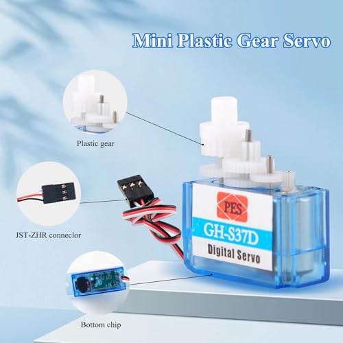 RCmall 5pcs Ultra-Lightweight 3.7g Digital Servo GH-S37D Micro Mini Servo with Servo Tester for Controlling Aircraft and Flying Boat Direction