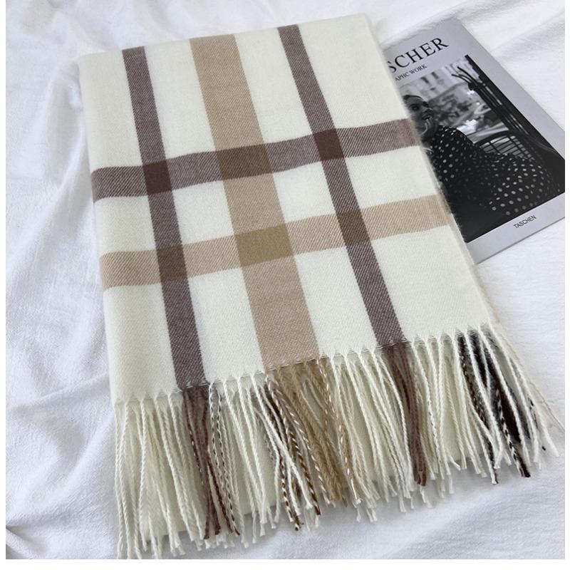 Scarf Women's Winter New Plaid Printing Tassel Imitation Cashmere Scarf Fashion Warm Shawl Scarf