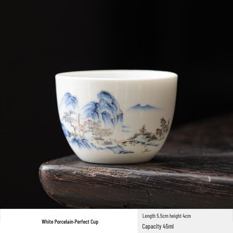 Horned Pansy White Porcelain Teacup