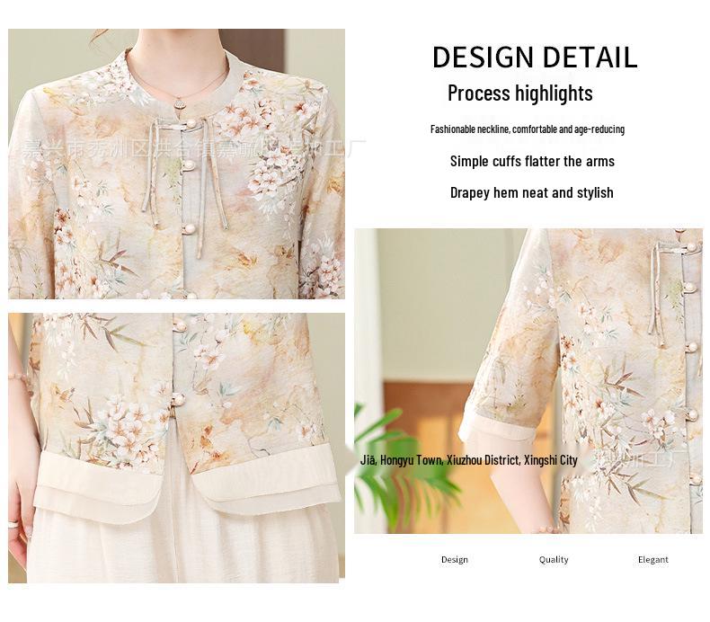 Chic Summer Chiffon Tops: Loose, Fashionable Short-Sleeves for Moms and Mature Women