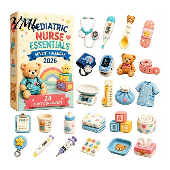 Simulation Scene Accessories 2026 Career Advent Calendar, 24-Day Countdown Box with Mini Occupation Retro Gift Set Figures, Community Helper Ornament