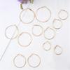 6 Pairs Fashion Hoop Earrings Set For Women Silver Color Round Circle Earring Studs Female Trendy Ladies Party Jewelry Gift