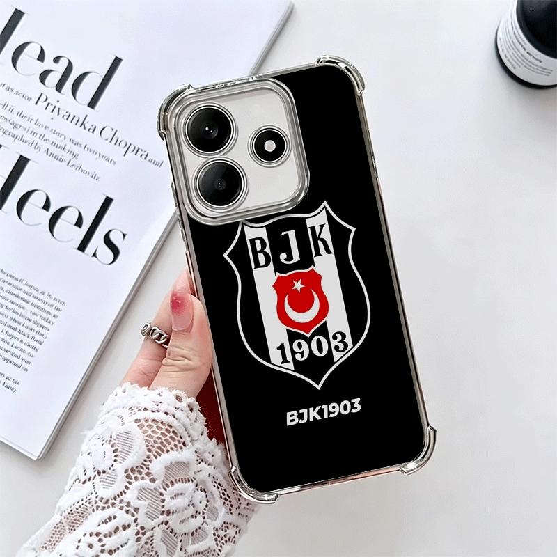 

B-Besiktas B-BJK Türkiye Plating Phone Case For Xiaomi Redmi Note 14 15 Pro Plus 13 12 11 11S 11T 10 9S 9 5G Anti-Fall Airabag C Redmi Note 14 4G