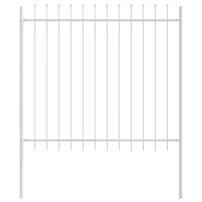 Clôture de jardin vidaXL avec pointe de lance blanche 3,4x1,5 m en acier 3334042