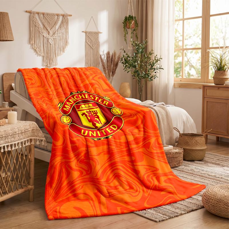 Manchester United Print Flannel Blanket Soft Warm Sofa Bed Throw Blanket For Home Office Bedroom