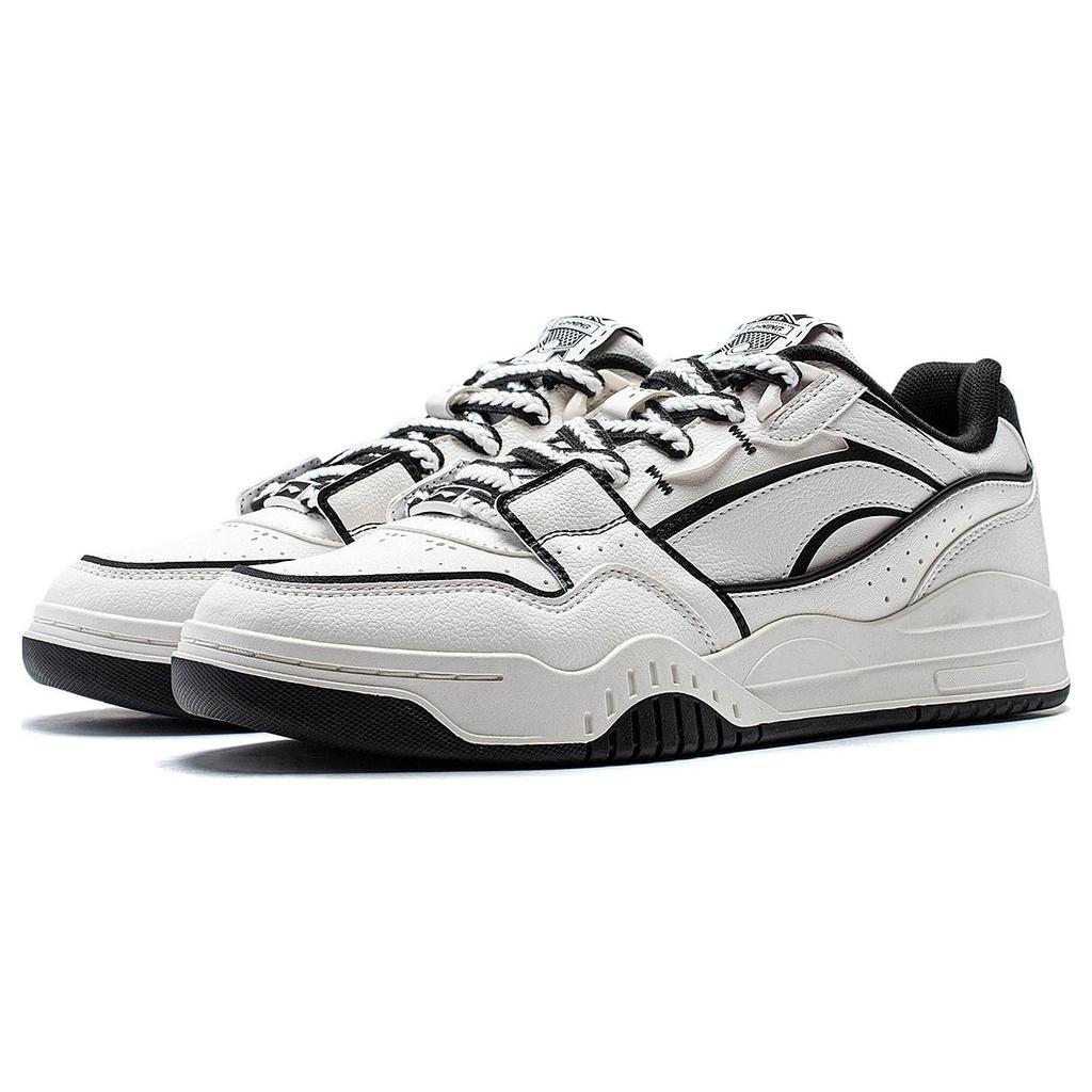 new LiNing Yuebai Slip Resistant Cushioning Low Top Skateboard Shoes Men's White Black