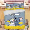 Tom och Jerry Påslakan Set Täcke Sängkläder 3d Barns Sängkläder Set 3-delat 1 Påslakan King Size