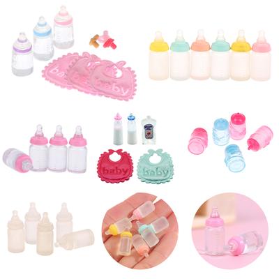 112 1Set Dolls House Miniature Baby Bottles Shampoo Bibs Set Nursery Accessory Gift Baby Bottles Set For Kids Adults Children's Birthday Gift Holiday