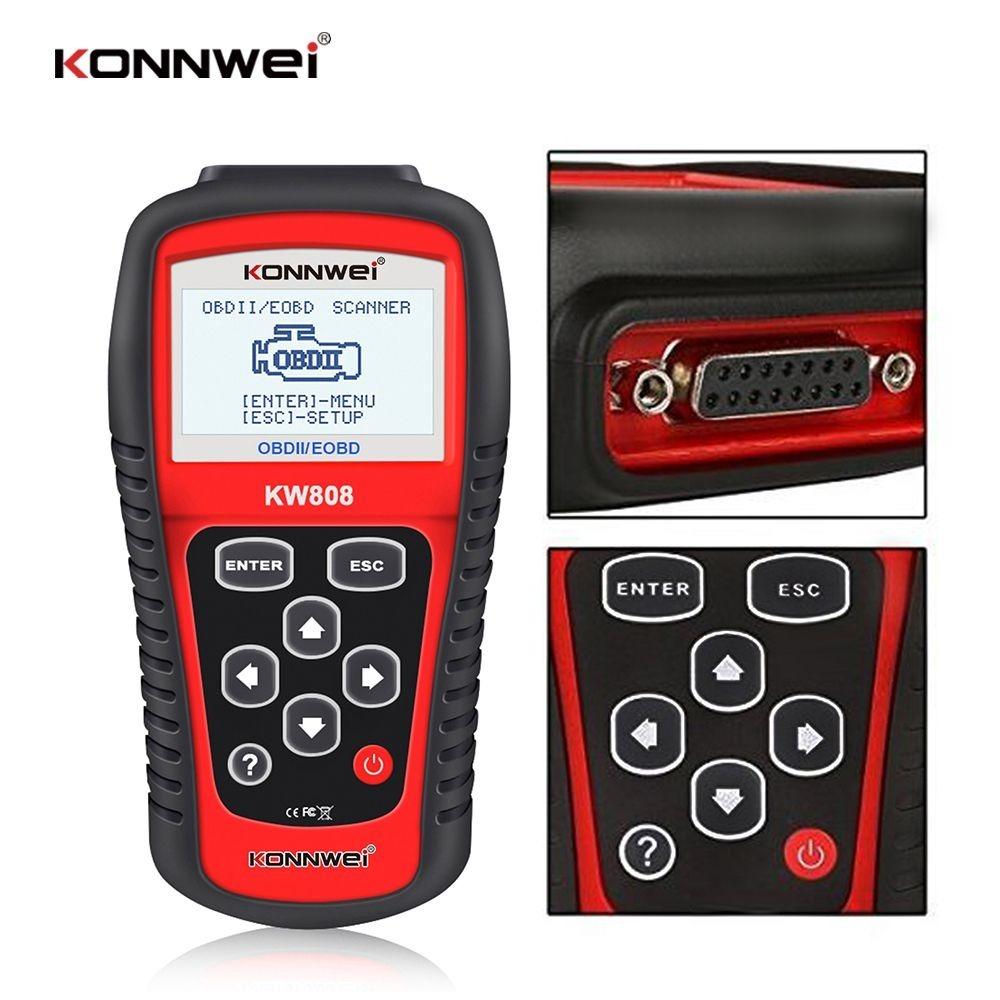 KONNWEI KW808 OBD2 Auto skener OBD2 Automotive Diagnostic Scanner Tool Nástroje na čítanie chybových kódov motora pre autá