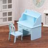 1Set 1:12 Dollhouse Miniature Writing Desk Chair Study Table Furniture Model Study Room Decor Toy Doll House Accessories