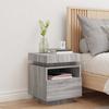 Nightstand with LED Lights Grey Sonoma 40 X 39 X 48.5 Cm