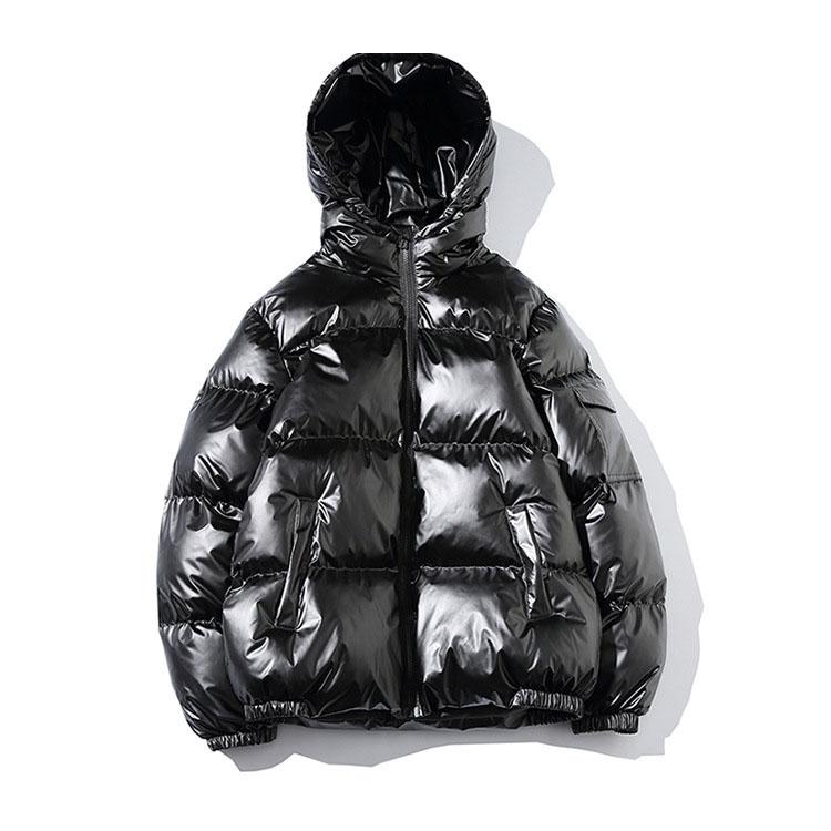 

Зимняя мода толстая свободная блестящая хлопковая одежда с капюшоном мужская широкая свободная повседневная одежда хлопковая куртка XXXXL чёрный