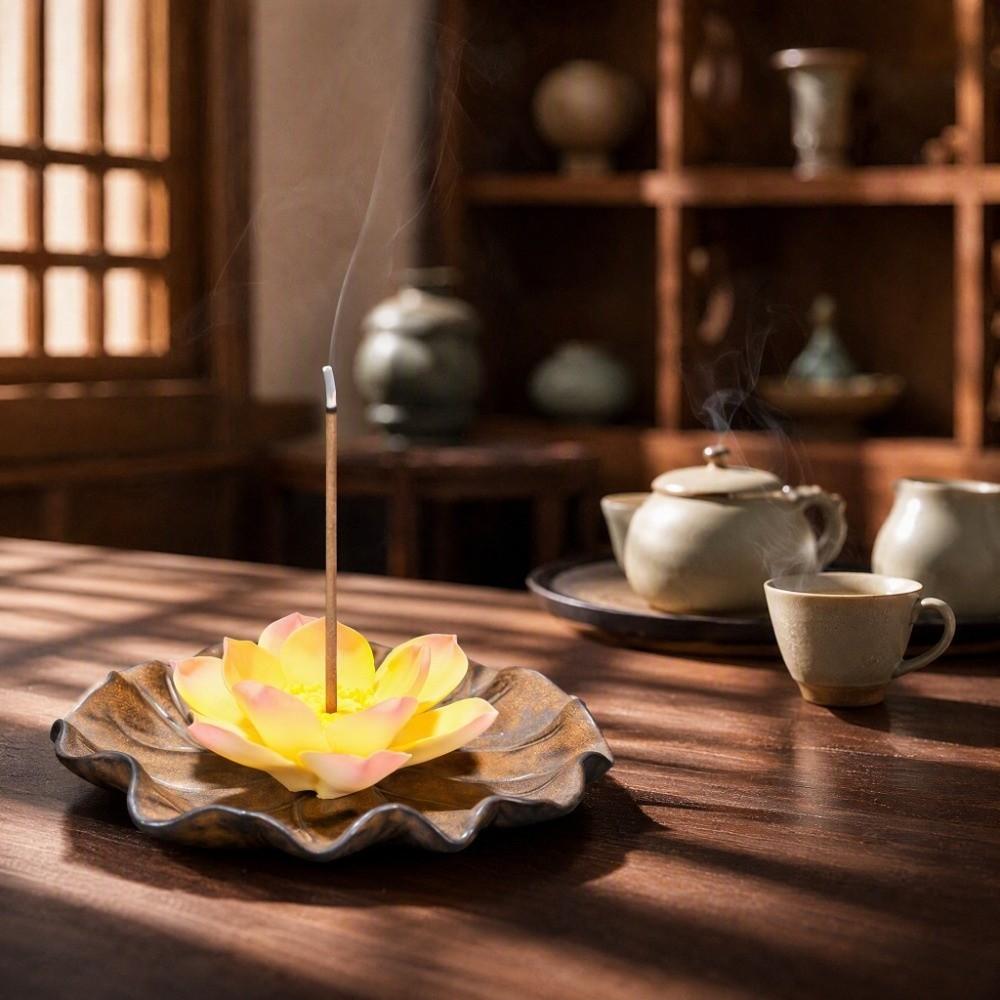 Schlafhilfe Lotus Tischräuchergefäß Keramik Lotus Räucherstäbchen Aromatherapie