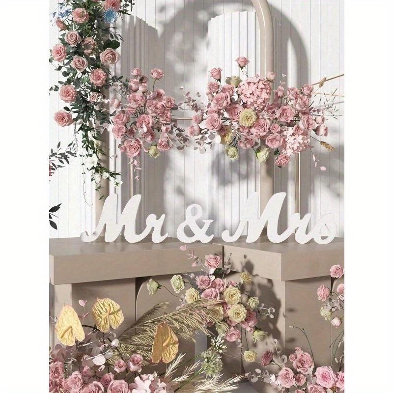 3 Stück/Set Weiße Holzbuchstaben Mr und Miss, Set, Mr & Mrs Schild für Hochzeitstisch, Partydekoration Haupttisch Hochzeit Holzbuchstabe